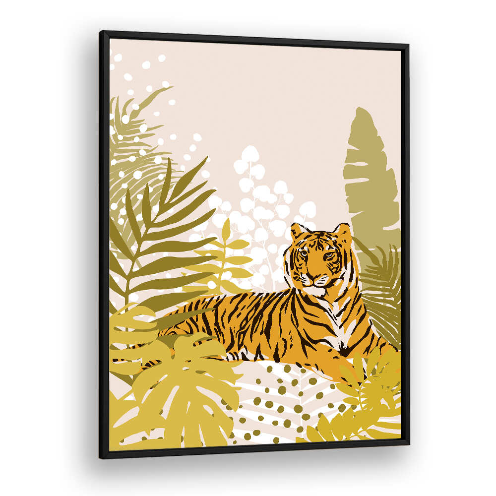 TIGER LAYING DOWN , ANIMAL PAINTINGS