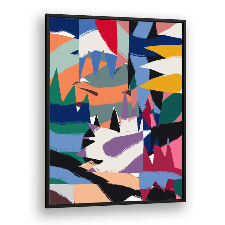 GEOMETRICAL CUT OUT WITH RIBBONS , ABSTRACT PAINTINGS