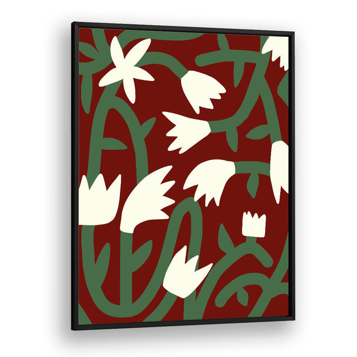BOLD FLORAL PATTERN WITH ABSTRACT FLOWERS , FLORAL FLOWER PAINTINGS