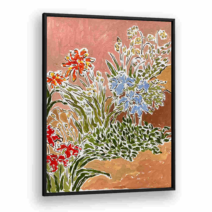 GARDEN CORNER , FLORAL FLOWER PAINTINGS