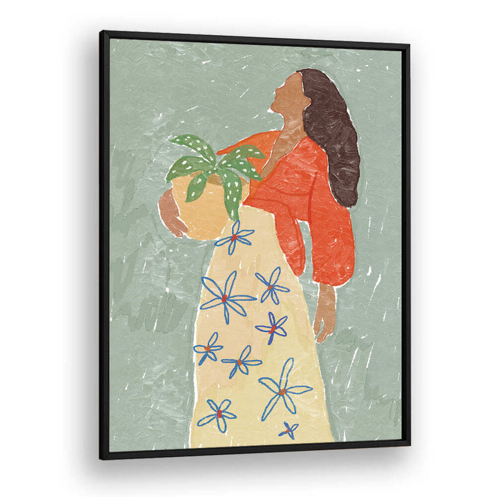 GIRL IN FLORAL SKIRT , PORTRAITS & FIGURATIVE ILLUSTRATIONS