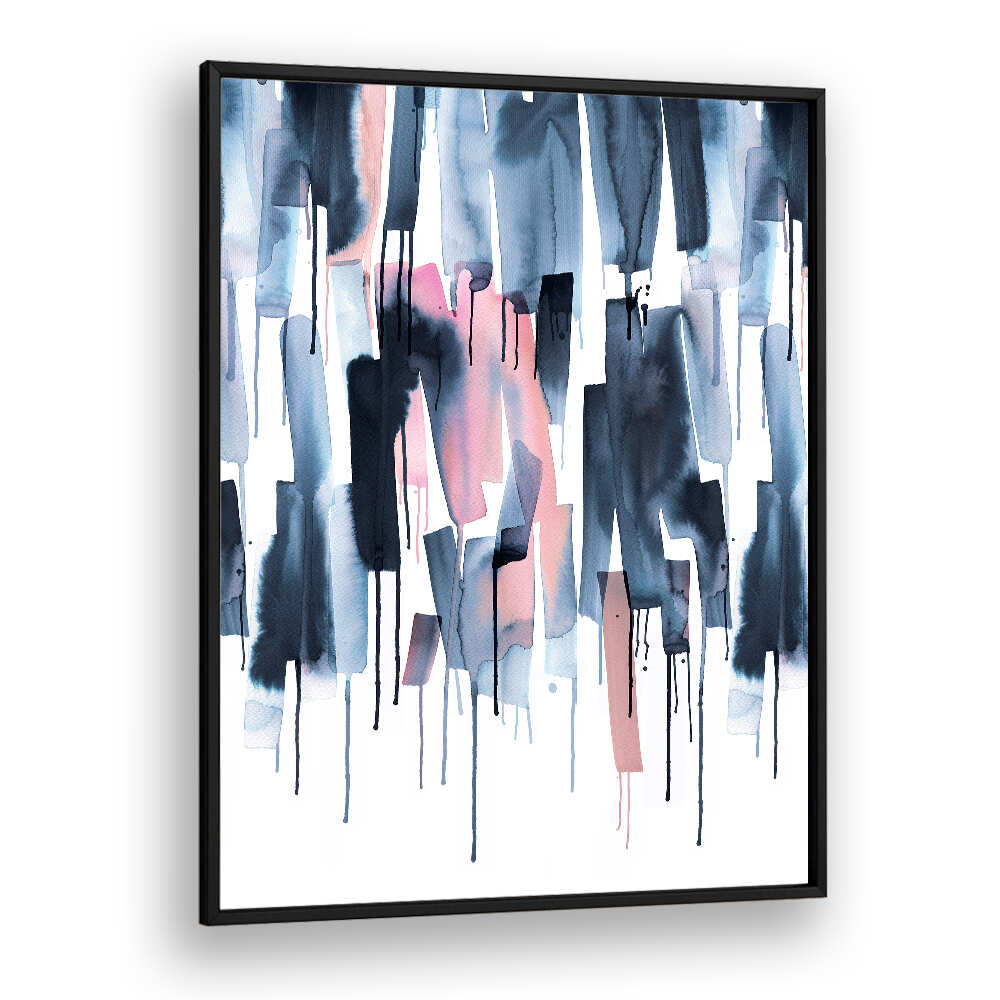 WATERY STRIPES NAVY PINK , ABSTRACT PAINTINGS