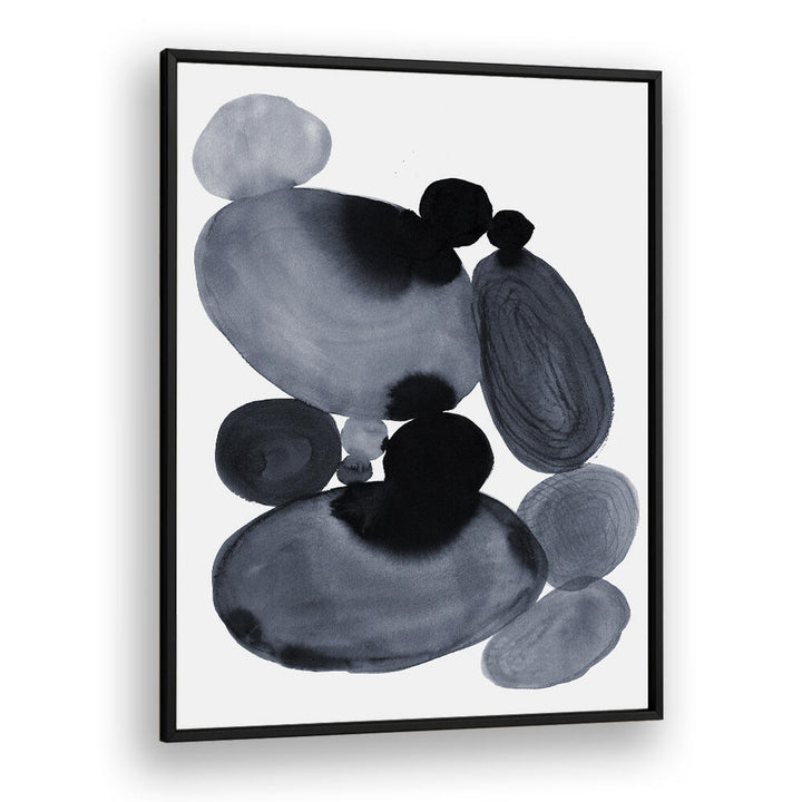 Hand-painted ZEN GARDEN STONES, ABSTRACT PAINTINGS in calming shades, perfect for a serene living space centerpiece.