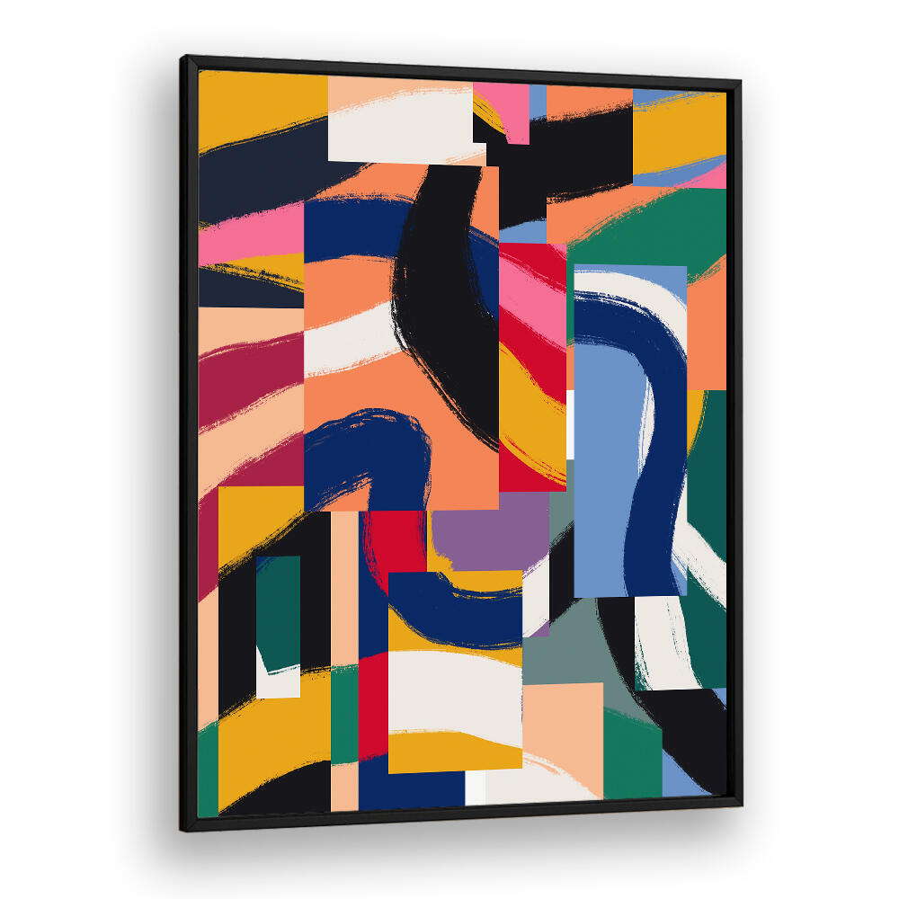 SHAPES WITH DYNAMIC BRUSHSTROKES , ABSTRACT PAINTINGS