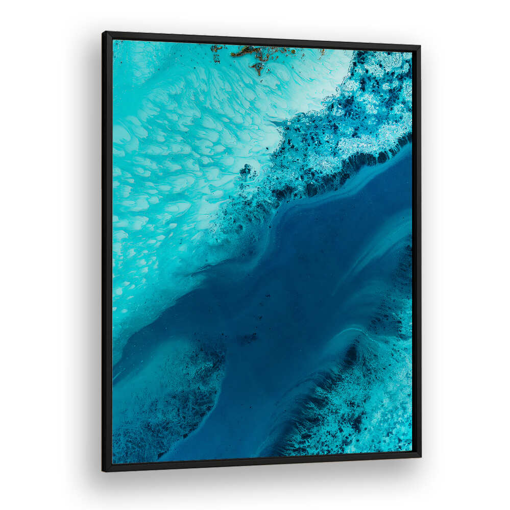 SALT WATER PASSAGE II, ABSTRACT PAINTINGS showcases vibrant blues, enhancing any home or office decor beautifully.