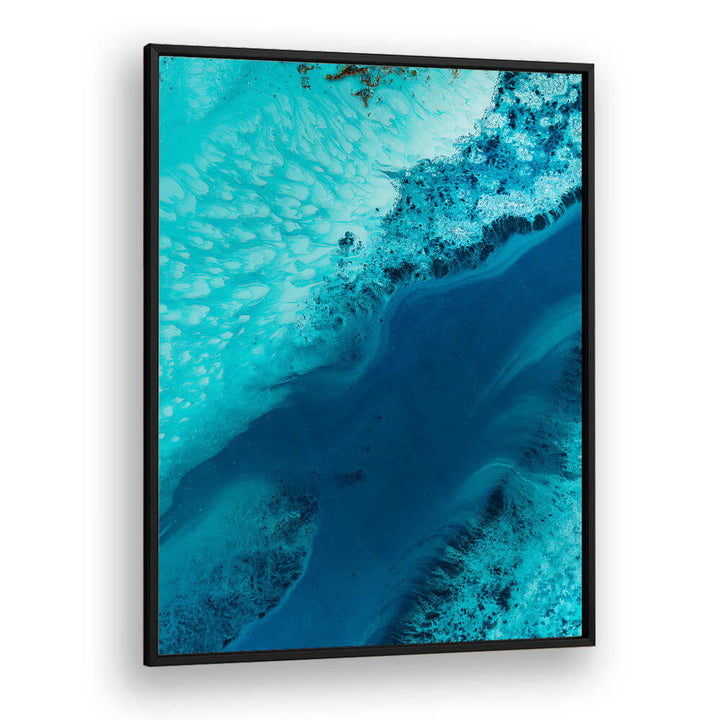 SALT WATER PASSAGE II, ABSTRACT PAINTINGS showcases vibrant blues, enhancing any home or office decor beautifully.