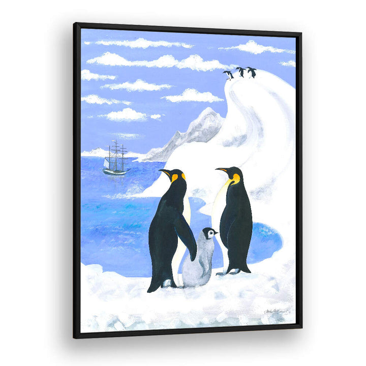 PENGUINS AND FAMILY , ANIMAL PAINTINGS