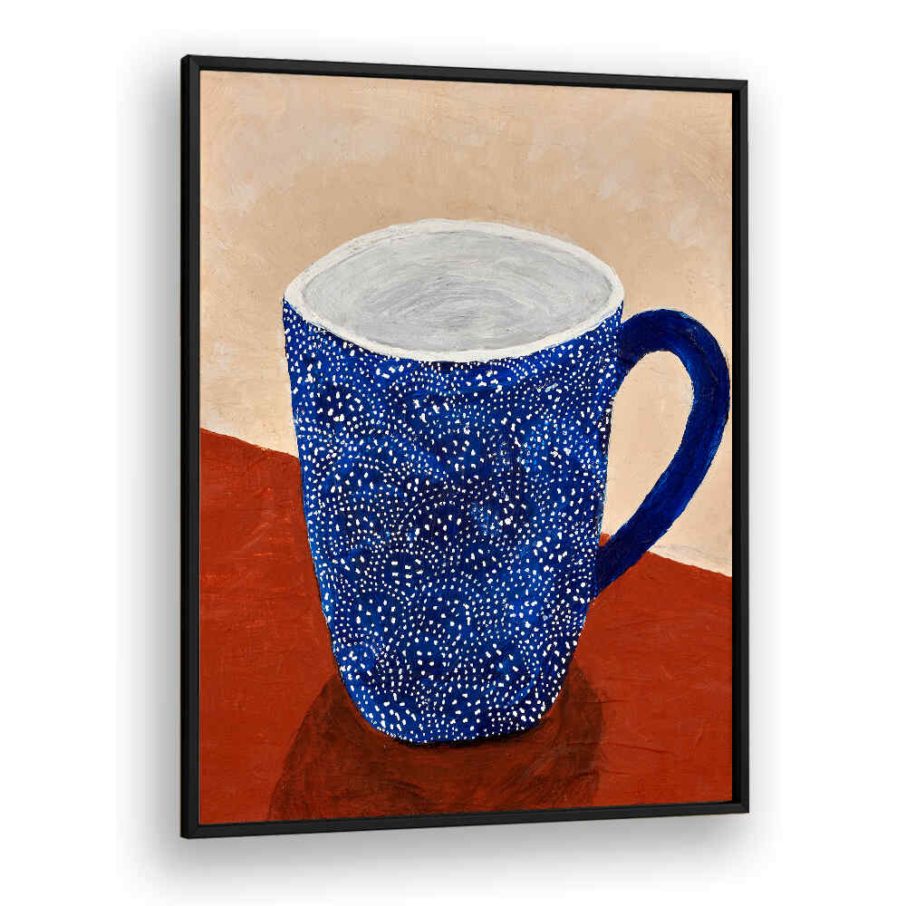 Bright blue mug art for a charming touch, perfect for COFFEE TIME , KITCHEN POSTERS in your kitchen decor.