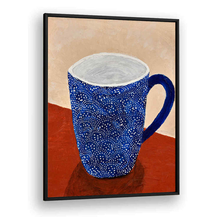 Bright blue mug art for a charming touch, perfect for COFFEE TIME , KITCHEN POSTERS in your kitchen decor.
