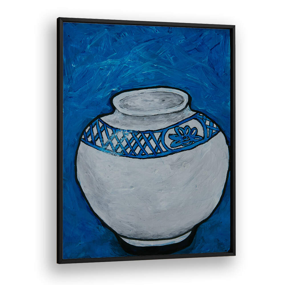 Stylish WHITE VASE WITH BLUE, KITCHEN POSTERS enhance your kitchen decor with vibrant artistry and charm.
