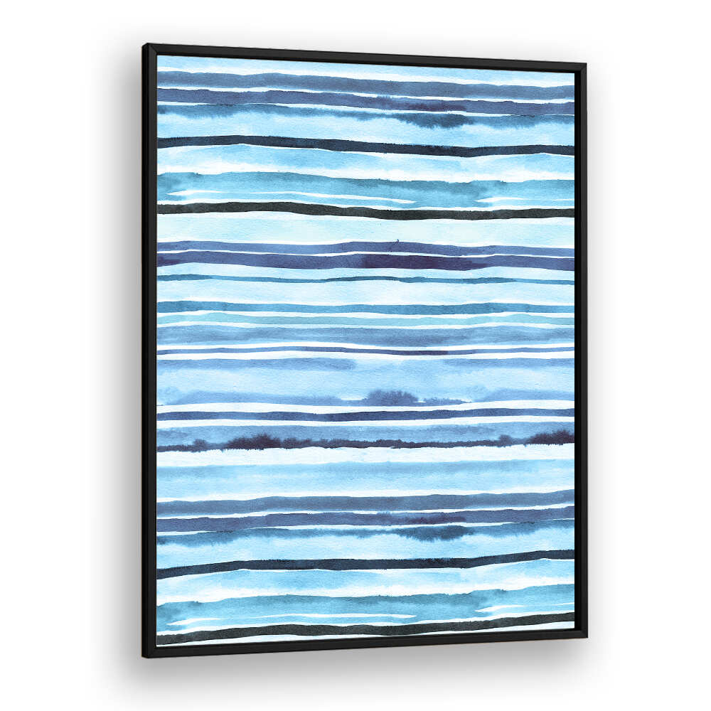 SUMMER WATERCOLOUR STRIPES BLUE SEA , ABSTRACT PAINTINGS