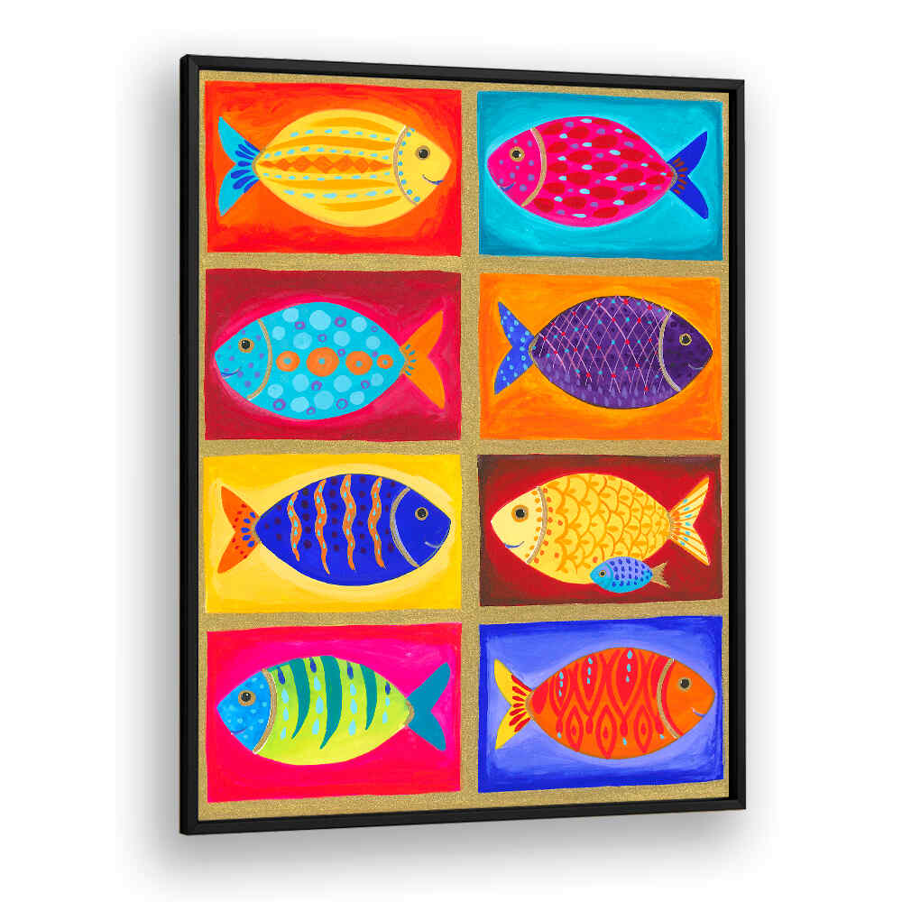 COLORFUL FISH TILES , BEACH PAINTINGS