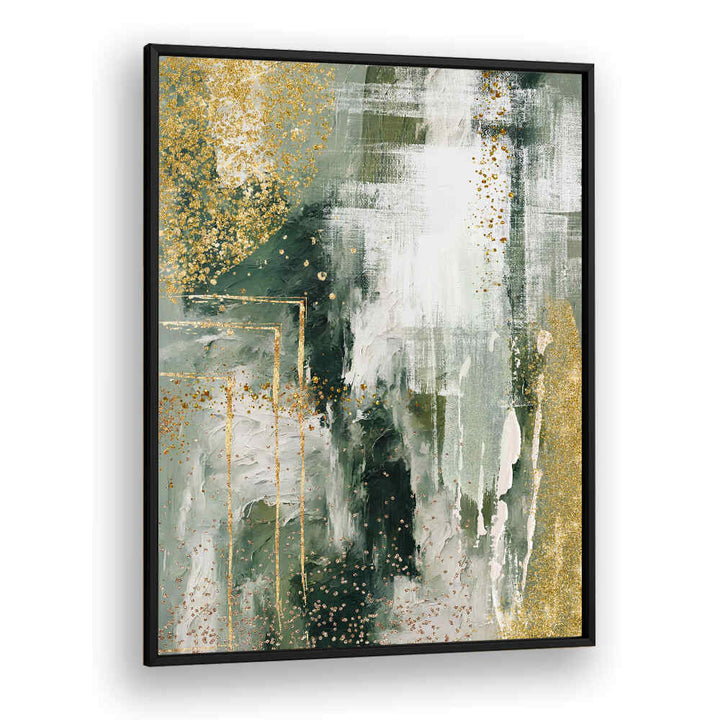 GREEN AND GOLD MOMENT II , ABSTRACT PAINTINGS