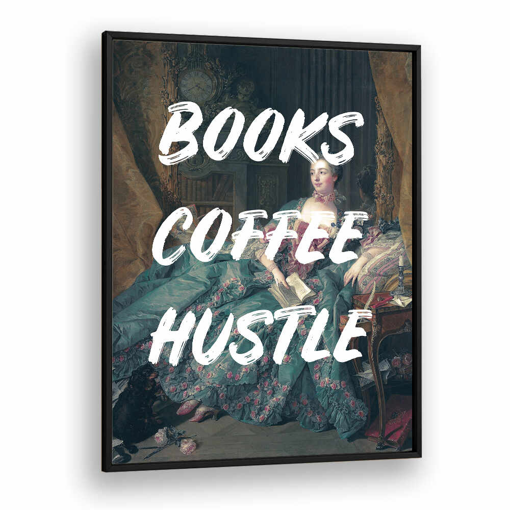 BOOKS COFFEE WHITE , ALTERED ART PRINTS