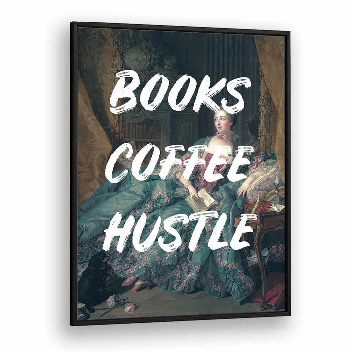 BOOKS COFFEE WHITE , ALTERED ART PRINTS