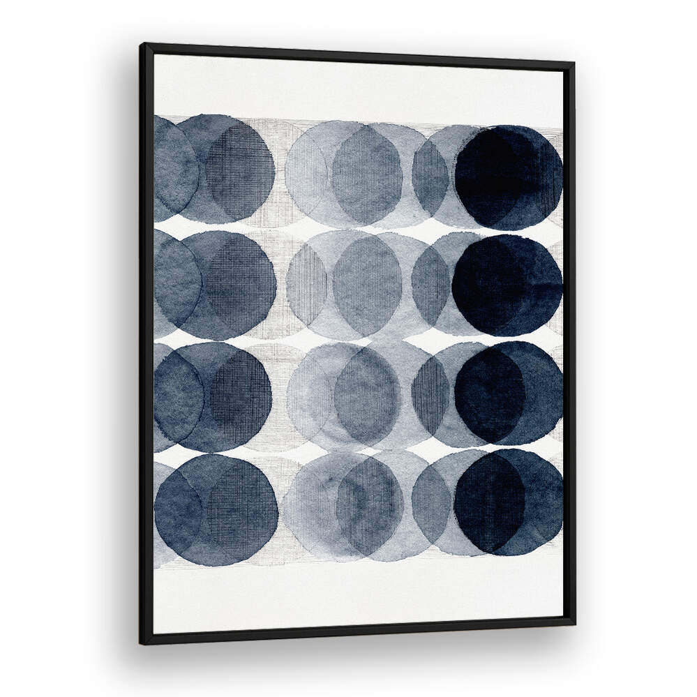 Captivating OVERLAPPING II, ABSTRACT PAINTINGS featuring a blend of blue circles, perfect for modern decor.