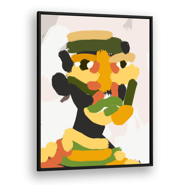 YELLOW GREEN TRIBAL PORTRAIT , PORTRAITS & FIGURATIVE ILLUSTRATIONS