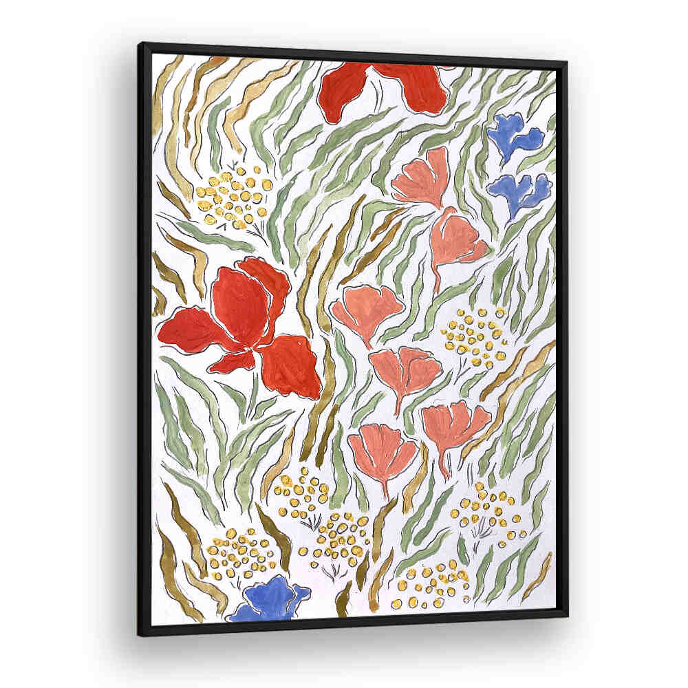 WIND IN THE MEADOW , FLORAL FLOWER PAINTINGS