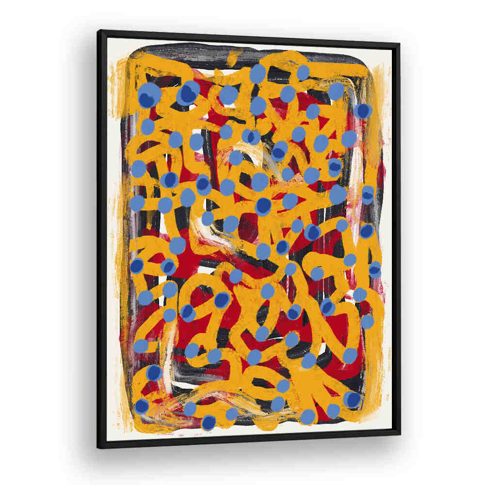 YELLOW DOTTED BLUE, ABSTRACT PAINTINGS