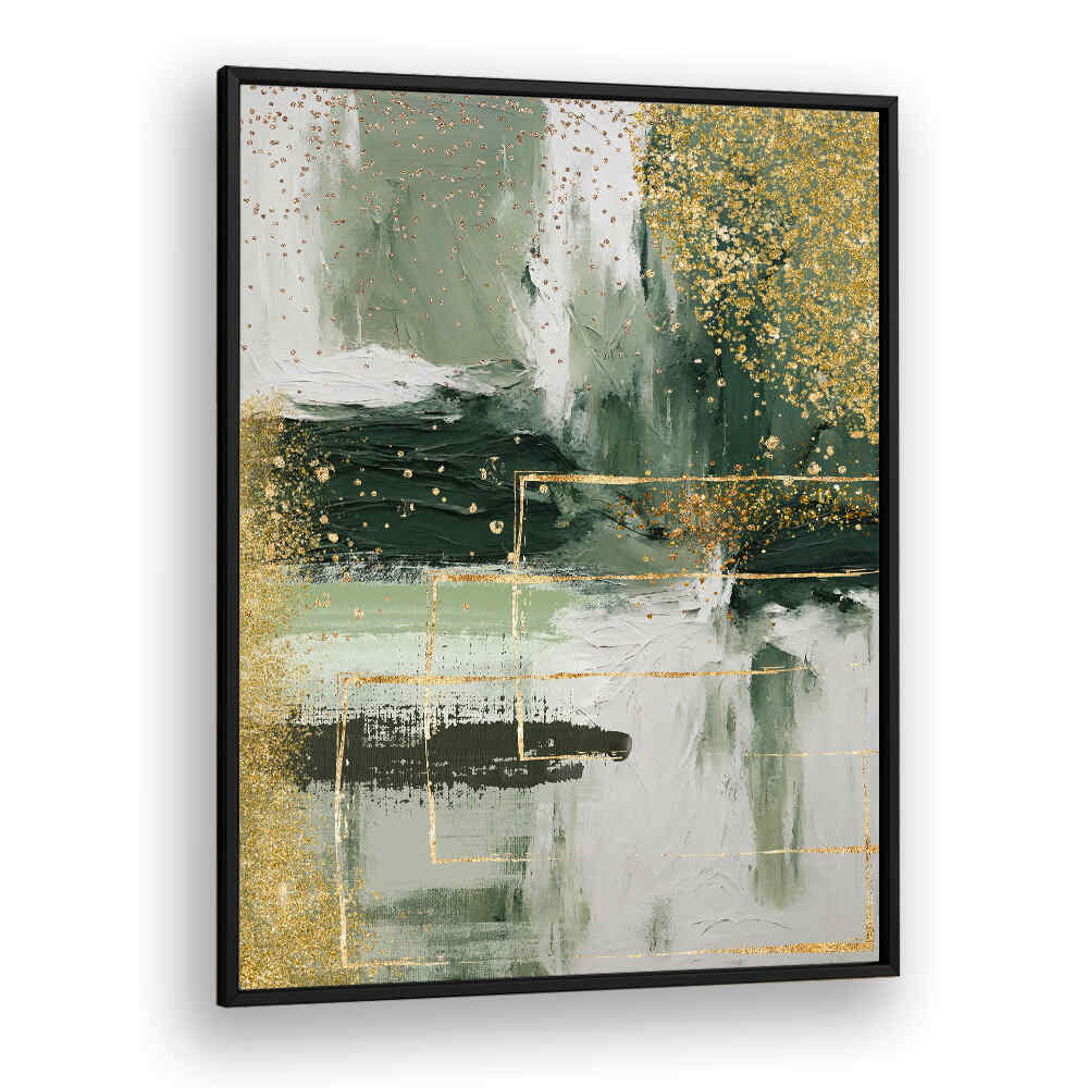 GREEN AND GOLD MOMENT , ABSTRACT PAINTINGS