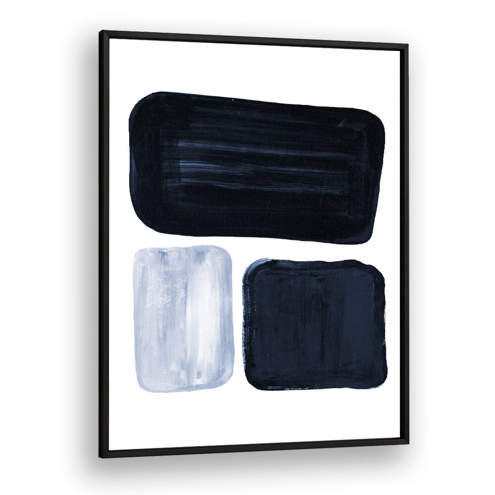Stylish CONSTANCE, GEOMETRIC ART PRINTS featuring bold navy and white shapes to elevate your interior décor.