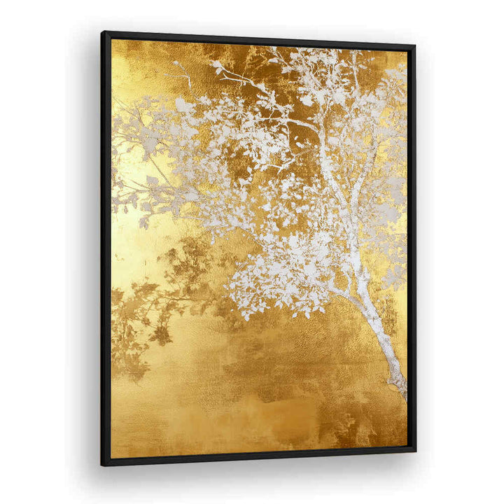 WHITE AND GOLD NATURE LANDSCAPE V , FLORAL FLOWER PAINTINGS