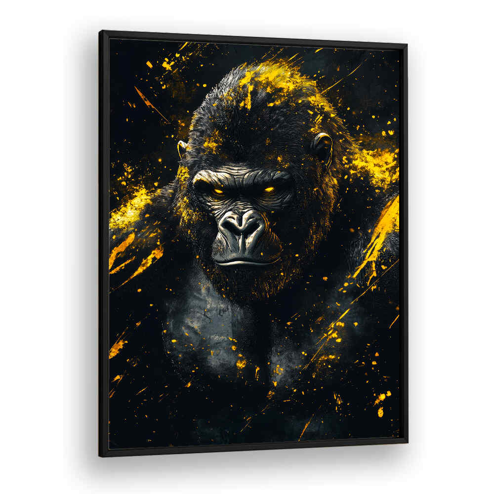 GOLD AND BLACK GORILLA , WILD LIFE & ANIMAL PAINTINGS
