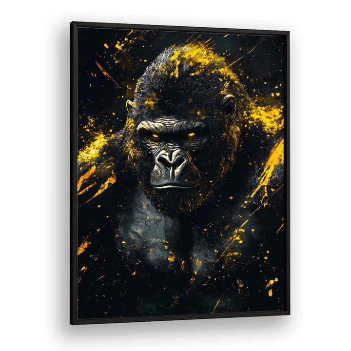 GOLD AND BLACK GORILLA , WILD LIFE & ANIMAL PAINTINGS