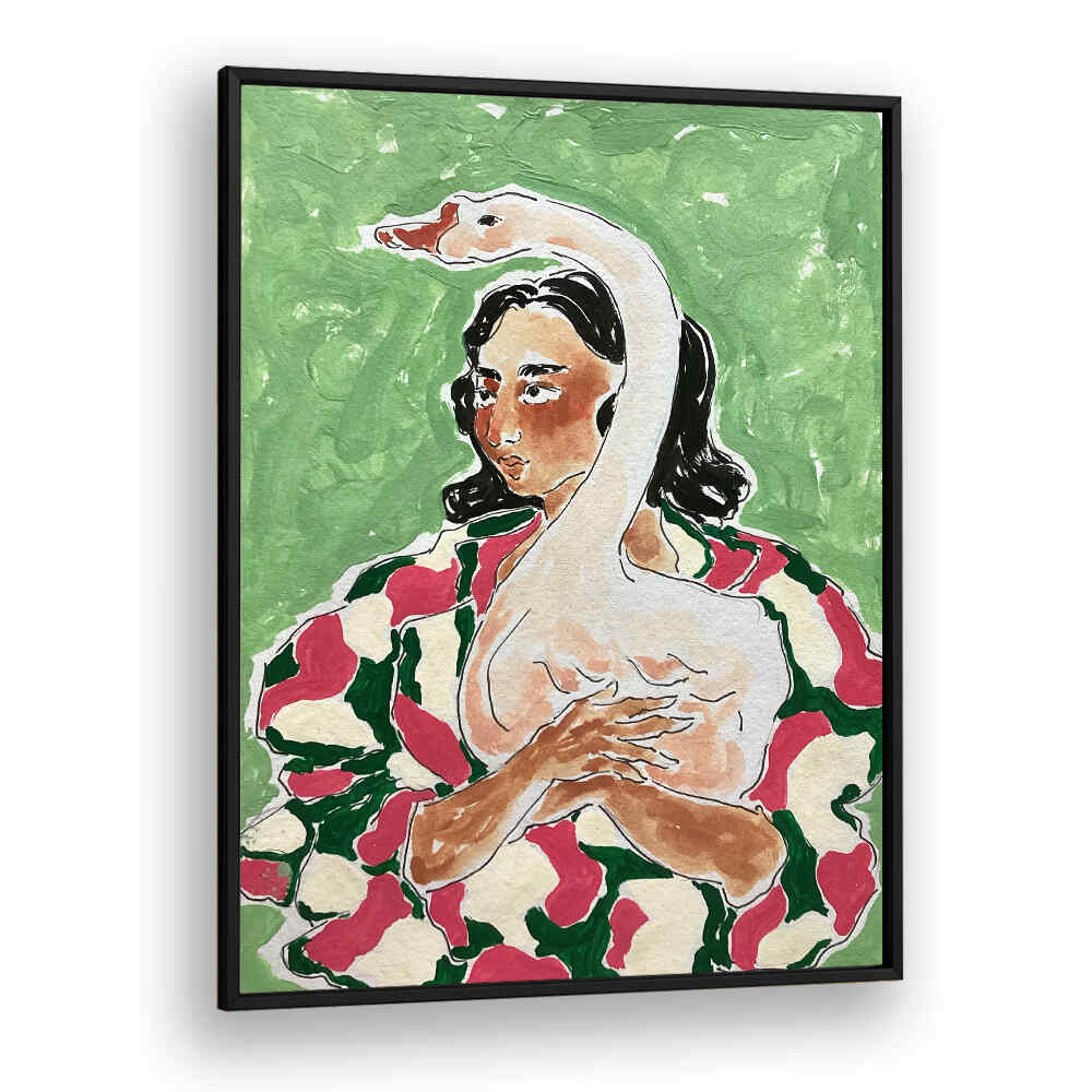 GIRL WITH DUCK , PORTRAITS & FIGURATIVE ILLUSTRATIONS