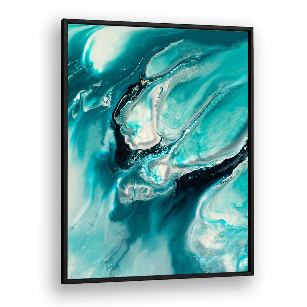 Stunning OCEAN TEAL, ABSTRACT PAINTINGS featuring bold colors and dynamic shapes to elevate any space.