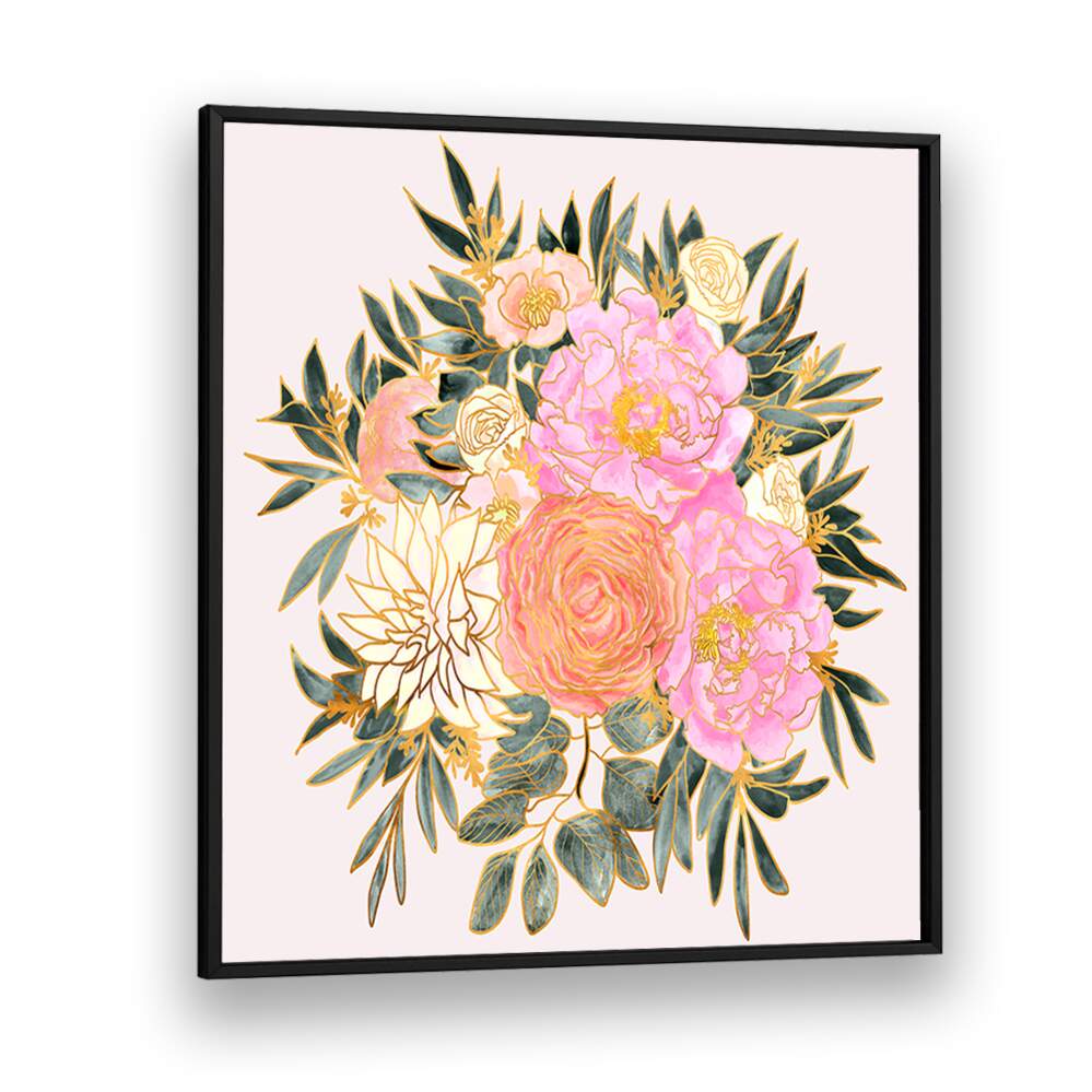 NANETTE FLORAL BOUQUET IN PASTELS , FLORAL FLOWER PAINTINGS