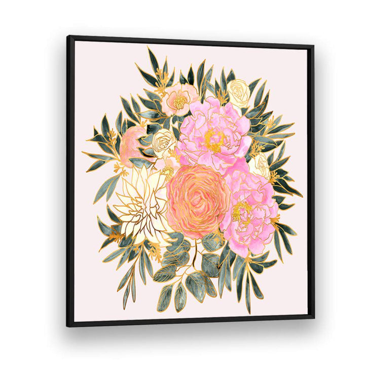NANETTE FLORAL BOUQUET IN PASTELS , FLORAL FLOWER PAINTINGS