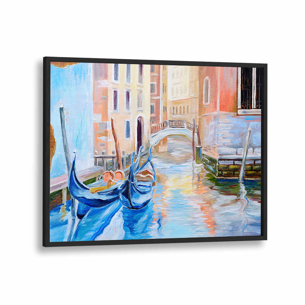 CANALSIDE MEMORIES II , VINTAGE EUROPEAN PAINTINGS