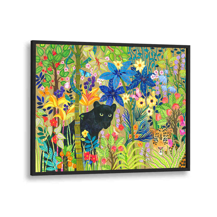 BLACK PANTHER AND A JAGUAR , ANIMAL PAINTINGS