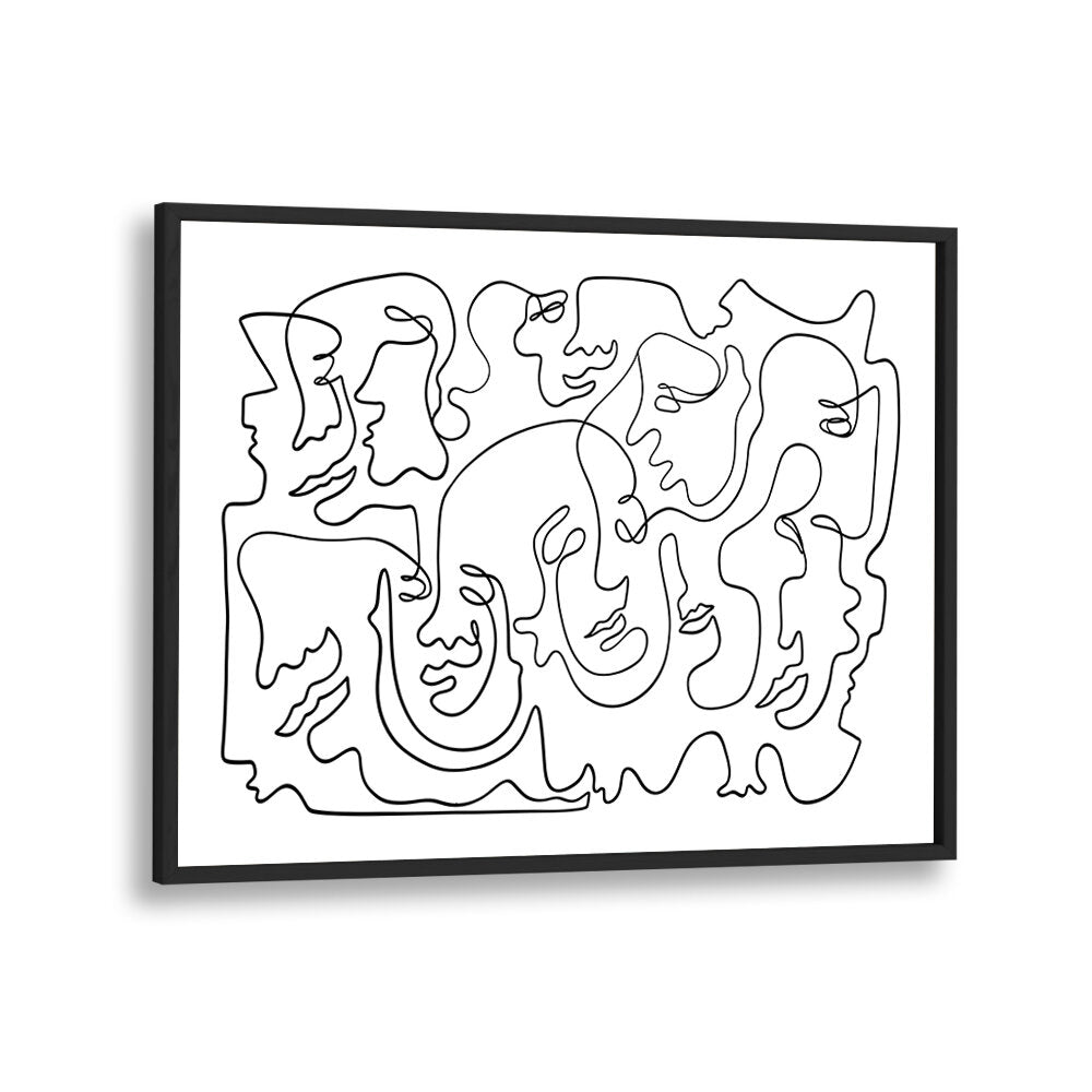 FACES IN FLOW , LINE ART PAINTINGS
