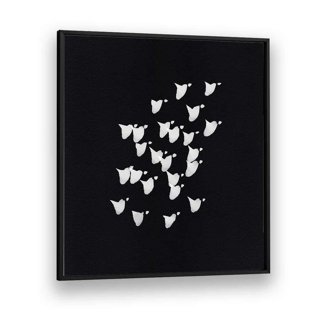Stunning BIRDS IN FLIGHT UPWARDS BW, ABSTRACT PAINTINGS, perfect for adding modern elegance to any space.