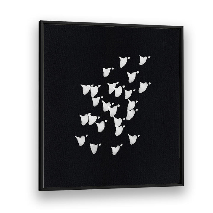 Stunning BIRDS IN FLIGHT UPWARDS BW, ABSTRACT PAINTINGS, perfect for adding modern elegance to any space.