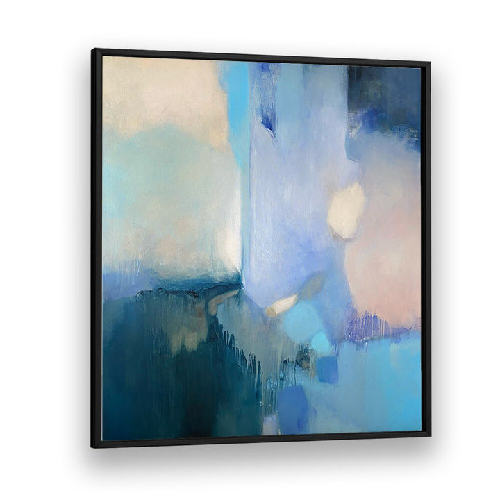 FROZEN HAZE, ABSTRACT PAINTINGS showcase soothing blue tones, perfect for enhancing any space with elegance.