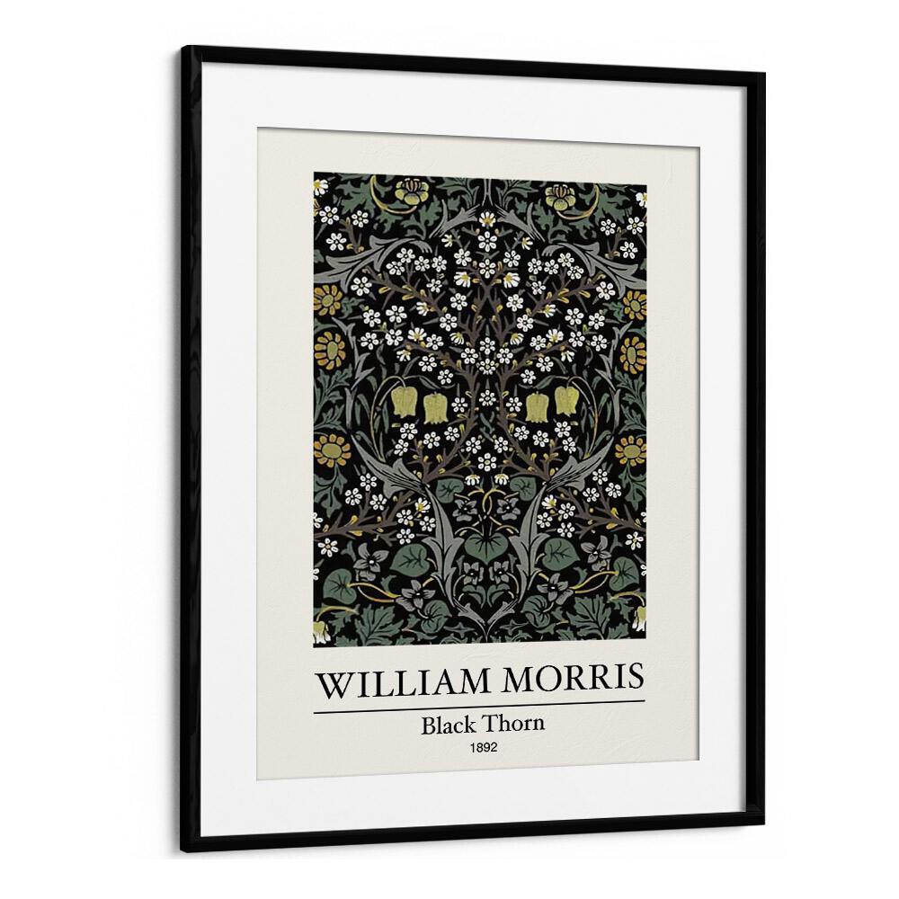 Blackthorn" By William Morris 1892 A Tapestry Of Nature And Intricate Design William Morris's art painting Artwork in Black Frame With Mount