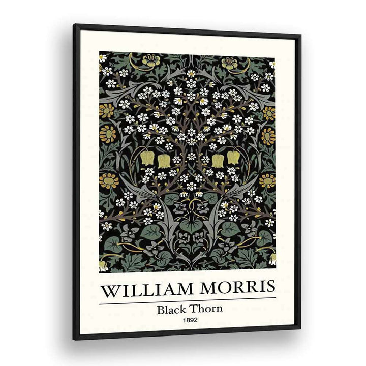 Blackthorn" By William Morris 1892 A Tapestry Of Nature And Intricate Design William Morris's art painting Artwork in Black Plain Frame