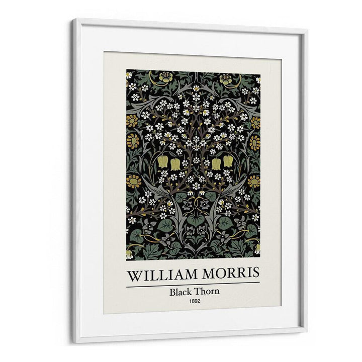 Blackthorn" By William Morris 1892 A Tapestry Of Nature And Intricate Design William Morris's art painting Artwork in White frame With Mount