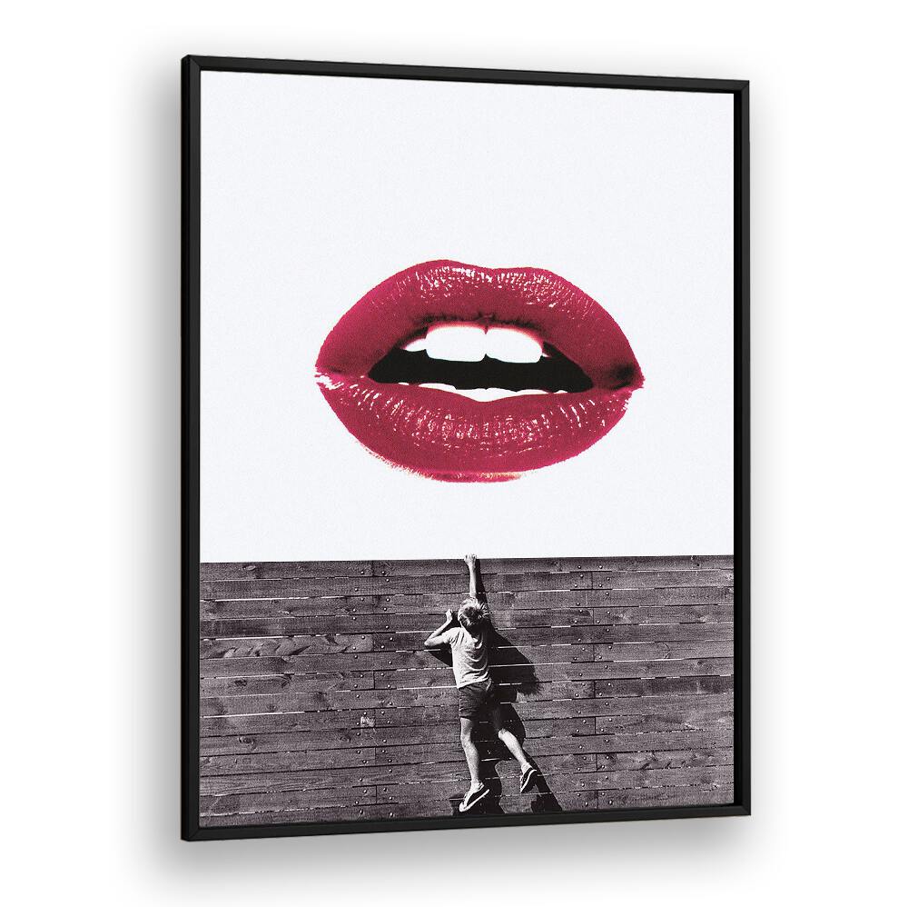 Vibrant CURIOUS LIPS, ALTERED ART PRINTS featuring bold colors and playful design, perfect for any art collection.