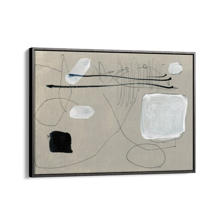 Blanco By Dan Hob day Abstract Art Artwork in Black Floater Frame