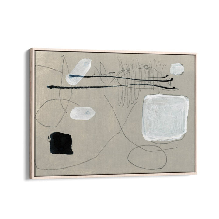 Blanco By Dan Hob day Abstract ArtArtwork in Oak Wood Floater Frame
