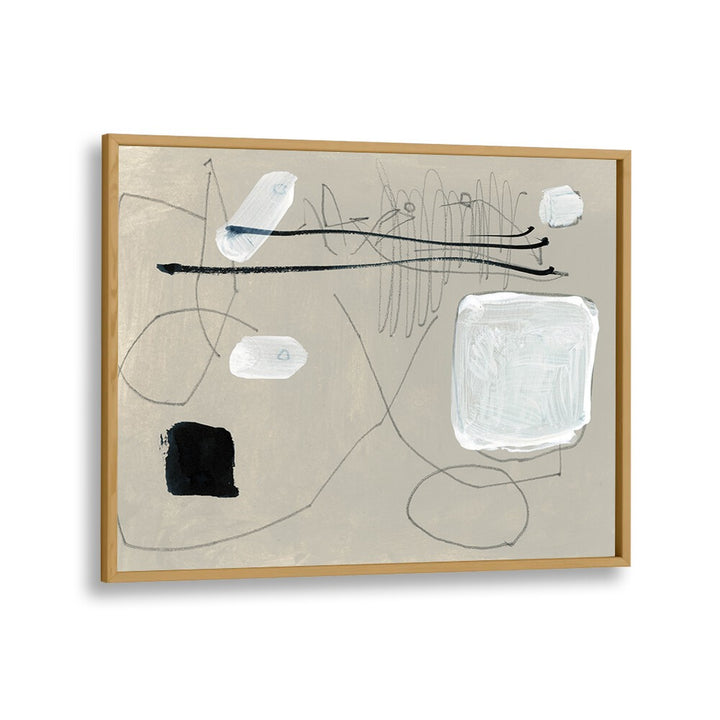 Blanco By Dan Hob day Abstract Art Artwork in Oak Wood Plain Frame