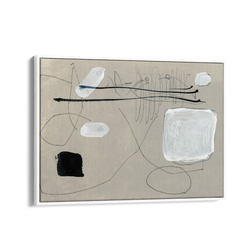 Blanco By Dan Hob day Abstract Art Artwork  in White Floater Frame