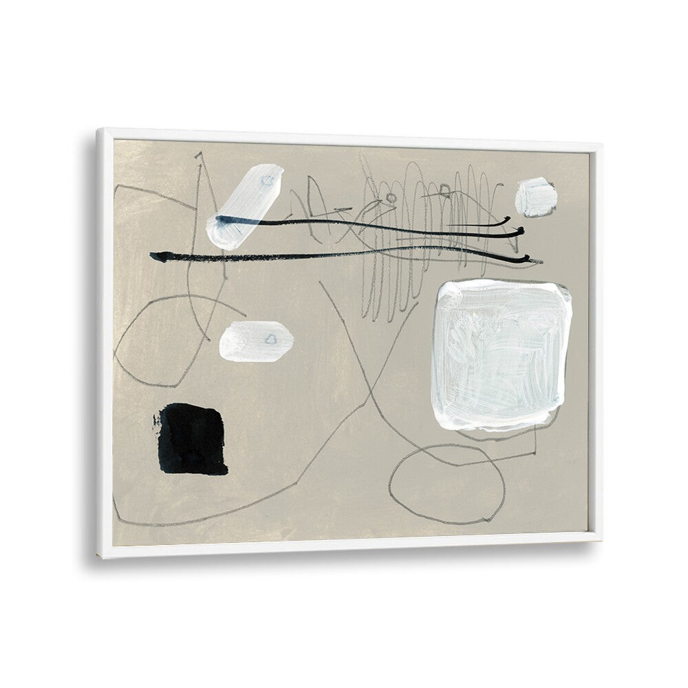 Blanco By Dan Hob day Abstract ArtArtwork in White Plain Frame
