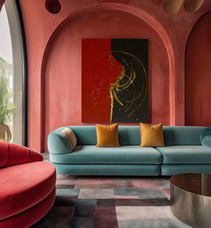 BLOOD AND GOLD SPIRAL , EXPRESSIONISM PAINTINGS