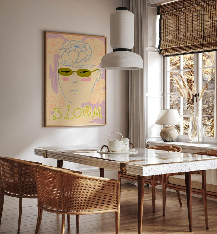 BLOOM II, PORTRAITS artwork enhances the room with vibrant colors and captivating illustrations. Perfect for art lovers.