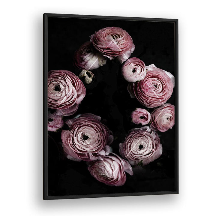 Blooming Geometry I By Mareike Bohmer Abstract art Artwork in Black Plain Frame
